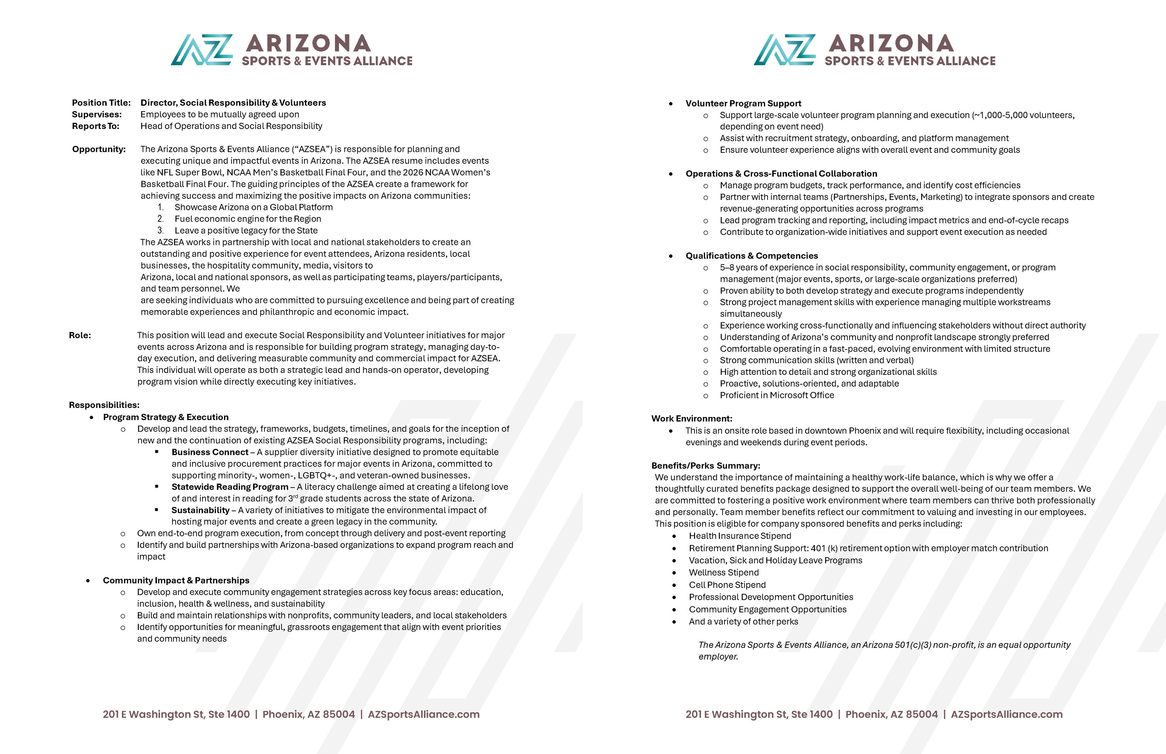 Director, Social Responsibility & Volunteers
